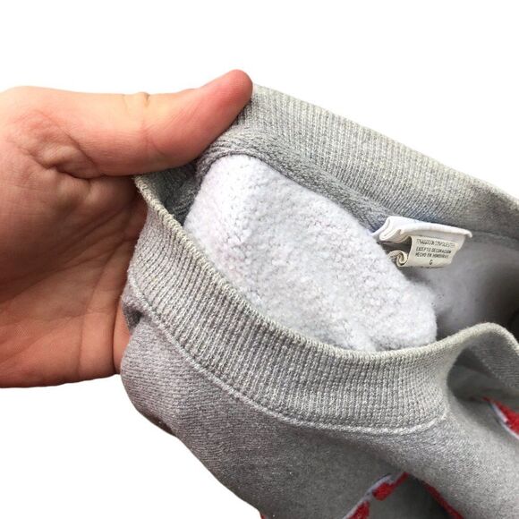 Champion Reverse Weave Crewneck Large Gray Big Logo - Picture 3 of 9